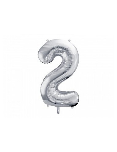 Folinis balionas skaičius 2 sidabrinis