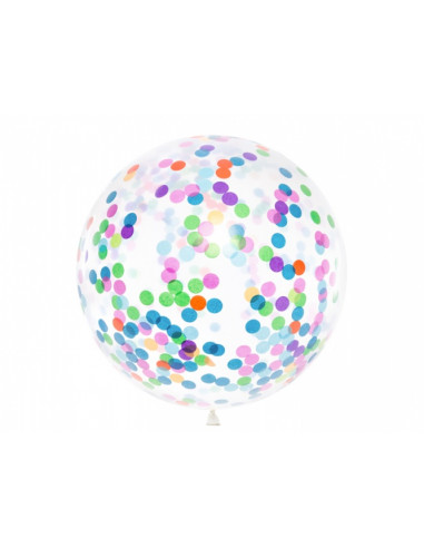 Apvalus balionas su spalvotu konfeti 1m.